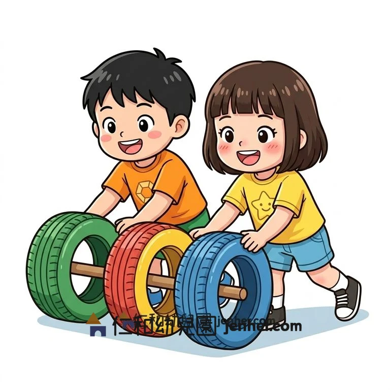 アクティビティ 8-11: 連結タイヤトレイン（棒通し牽引）